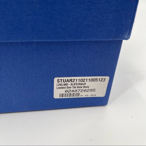 STUART WEITZMAN Lowland Boots Slate Gray Flat Suede Over the Knee NWT Size 5 - Picture 15 of 16